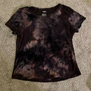 LIKE NEW SUPER SOFT Large Dark Purple and Orange Tie Dye T-Shirt